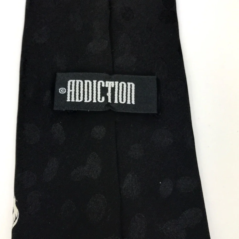 ADDICTION Dalmatian Dogs Tie Puppies Pets Paws Black Silk Handmade Korea Necktie
